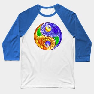 Yin Yang Macaw Parrot Zen Sign Baseball T-Shirt